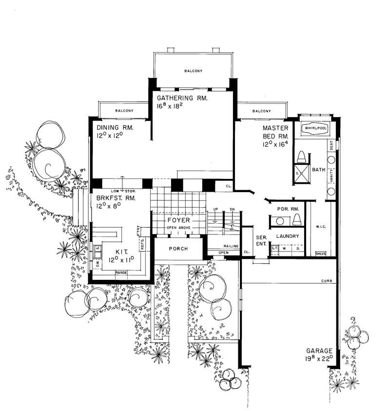 Floor Plan First Story of Contemporary Plan #137-1381