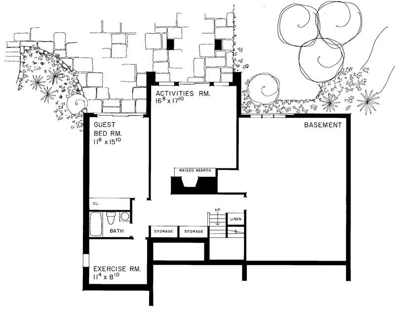 Floor Plan Basement of Contemporary Plan #137-1381