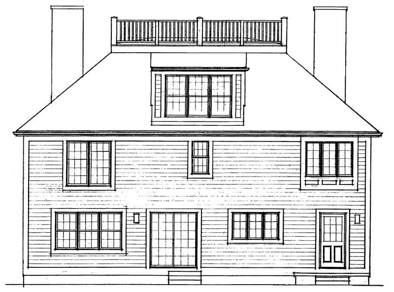 Home Plan Rear Elevation of this 4-Bedroom,2885 Sq Ft Plan -137-1382