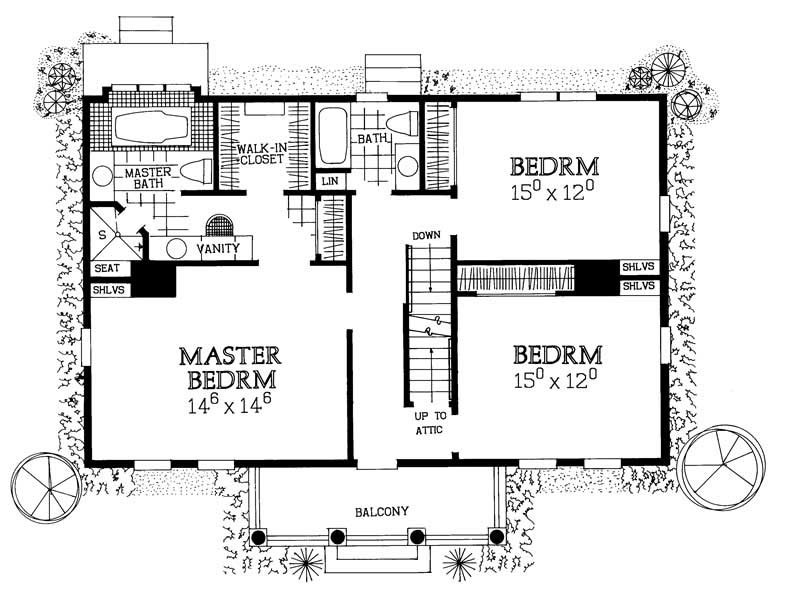 Floor Plan First Story of French Plan #137-1382