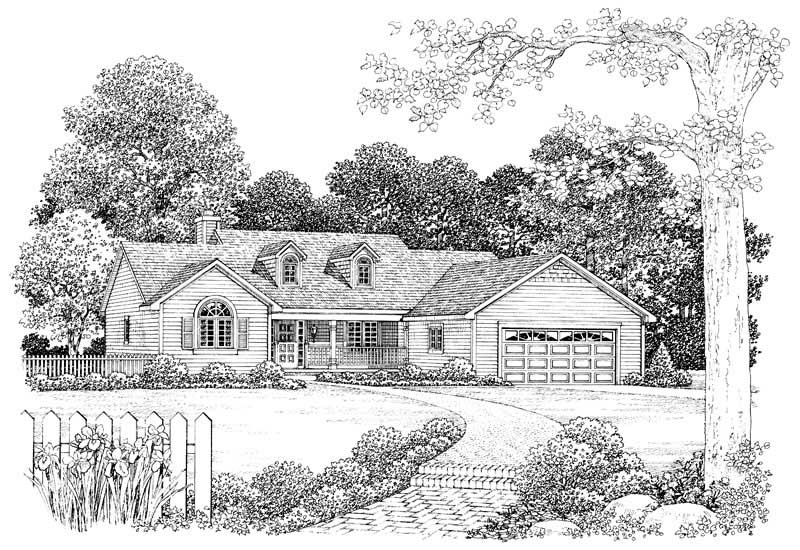 Home Plan Front Elevation of this 2-Bedroom,2213 Sq Ft Plan -137-1384
