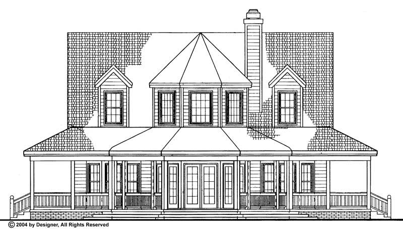 Home Plan Rear Elevation of this 3-Bedroom,1895 Sq Ft Plan -137-1385
