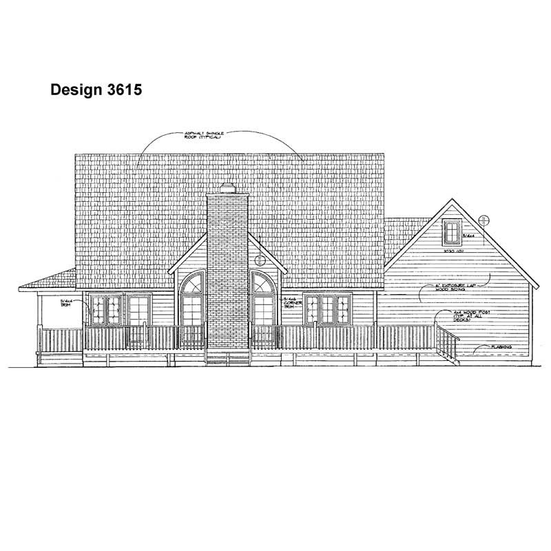 Home Plan Rear Elevation of this 3-Bedroom,1937 Sq Ft Plan -137-1387