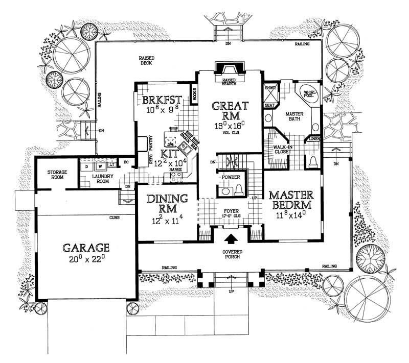 Floor Plan First Story of Country Plan #137-1387