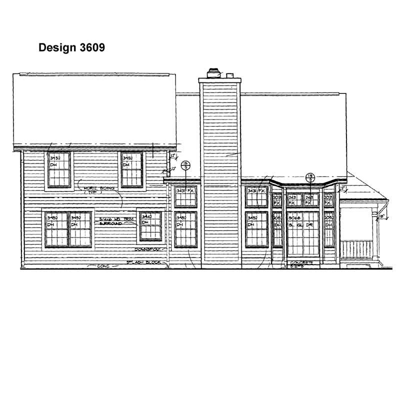 Home Plan Rear Elevation of this 3-Bedroom,2220 Sq Ft Plan -137-1388