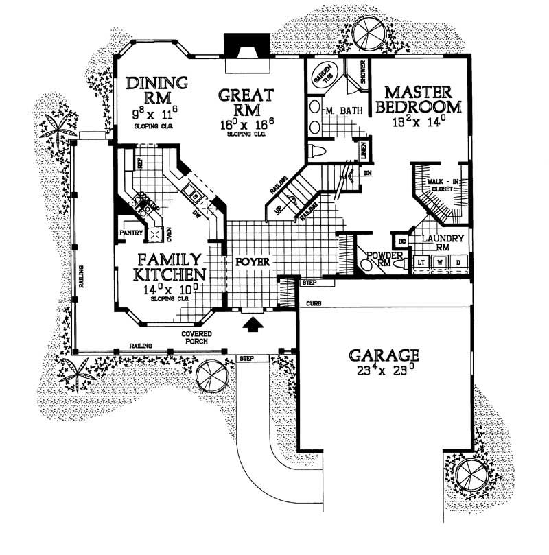 Floor Plan First Story of Country Plan #137-1388