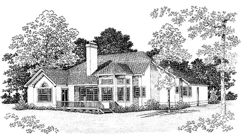 Home Plan Rear Elevation of this 2-Bedroom,2312 Sq Ft Plan -137-1391
