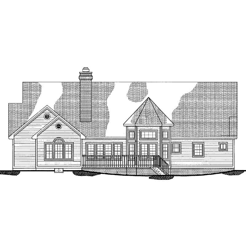 Home Plan Rear Elevation of this 3-Bedroom,2424 Sq Ft Plan -137-1392