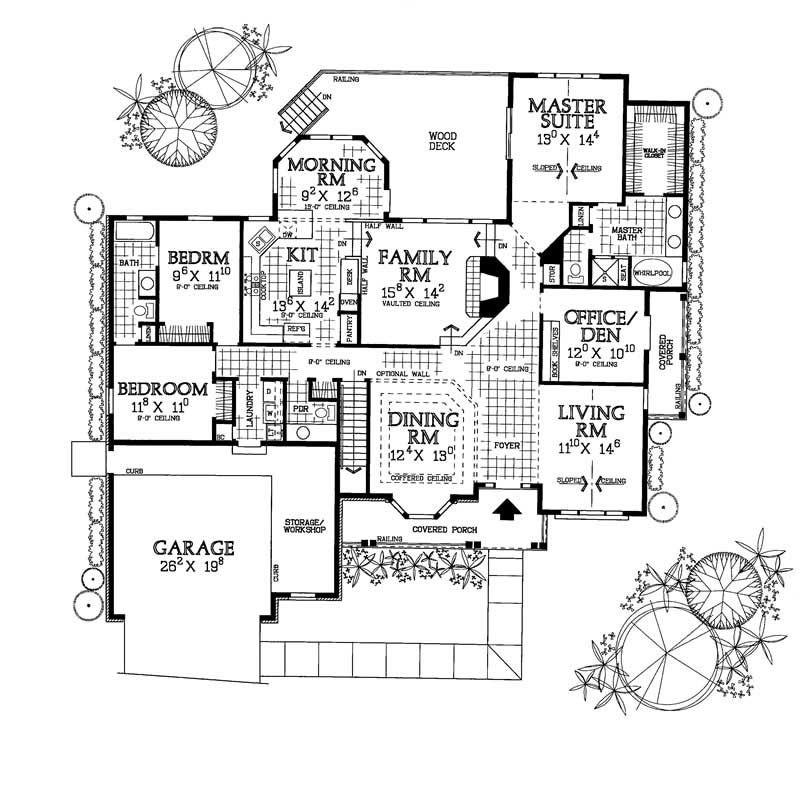 Floor Plan First Story of Country Plan #137-1392