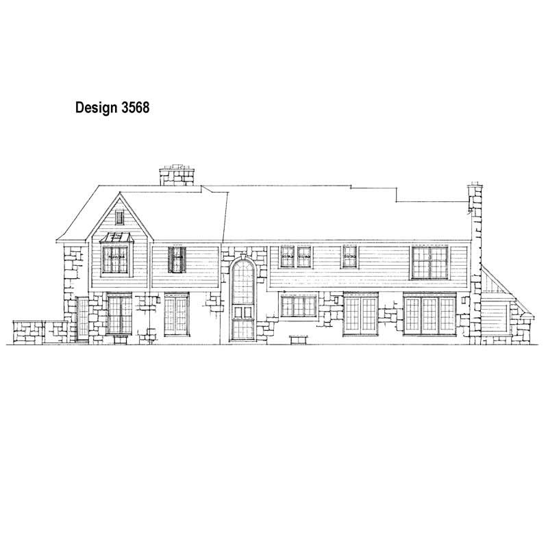 Home Plan Rear Elevation of this 4-Bedroom,3645 Sq Ft Plan -137-1394