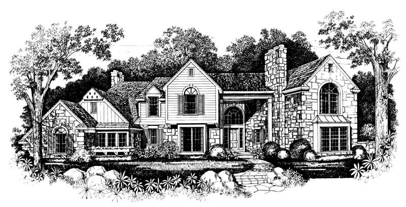 Home Plan Front Elevation of this 4-Bedroom,3645 Sq Ft Plan -137-1394