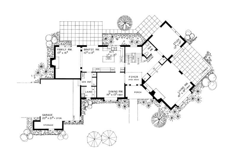 Floor Plan First Story of Contemporary Plan #137-1394