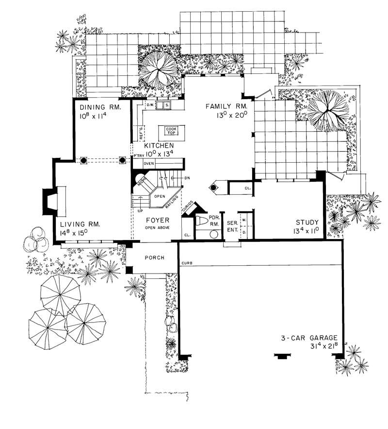 Floor Plan First Story of Contemporary Plan #137-1397