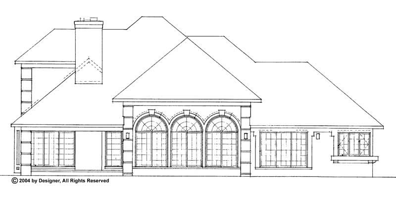 Home Plan Rear Elevation of this 3-Bedroom,2931 Sq Ft Plan -137-1402