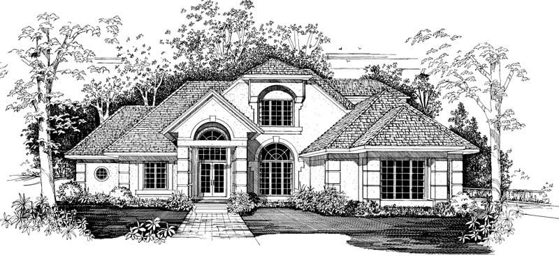 Home Plan Front Elevation of this 3-Bedroom,2931 Sq Ft Plan -137-1402