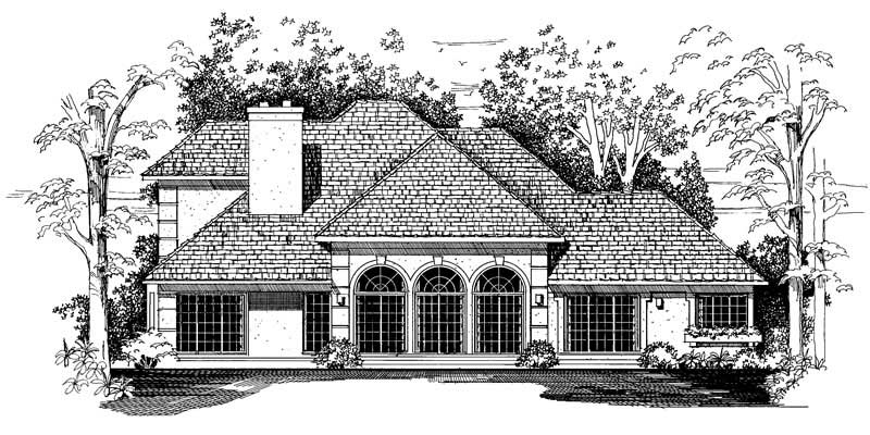 Home Plan Rear Elevation of this 3-Bedroom,2931 Sq Ft Plan -137-1402