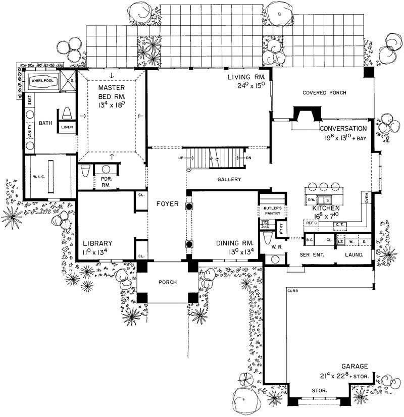 Floor Plan First Story of Mediterranean Plan #137-1402