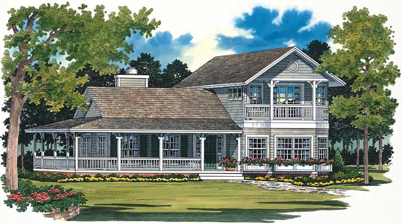 Home Plan Front Elevation of this 4-Bedroom,1974 Sq Ft Plan -137-1404
