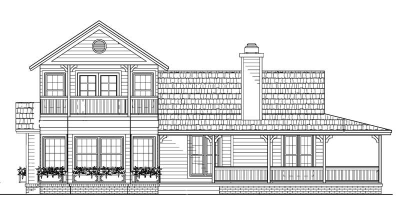 Home Plan Rear Elevation of this 4-Bedroom,1974 Sq Ft Plan -137-1404