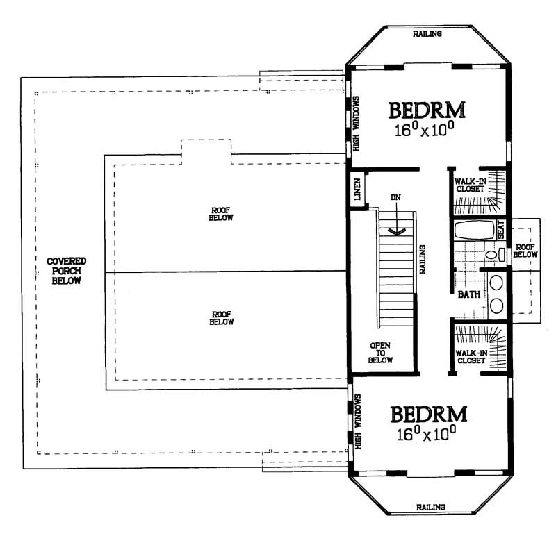Floor Plan Second Story of Country Plan #137-1404