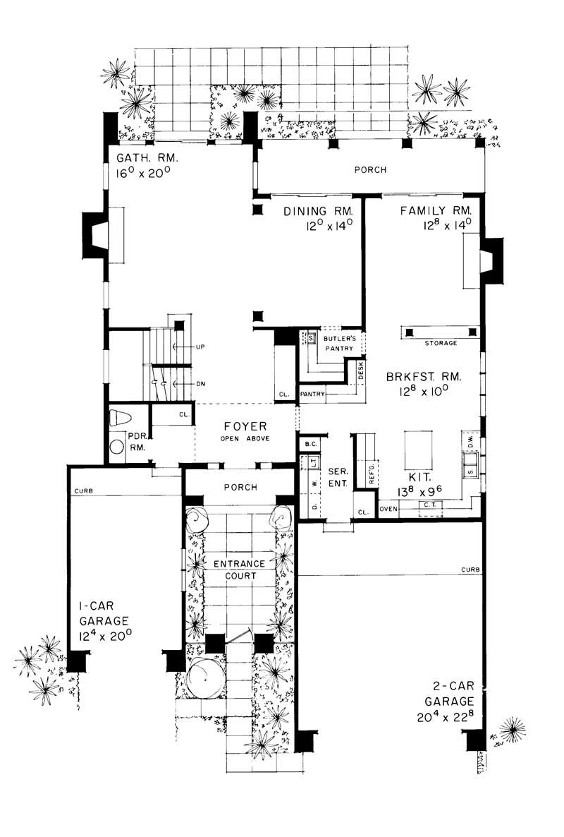 Floor Plan First Story of Mediterranean Plan #137-1405