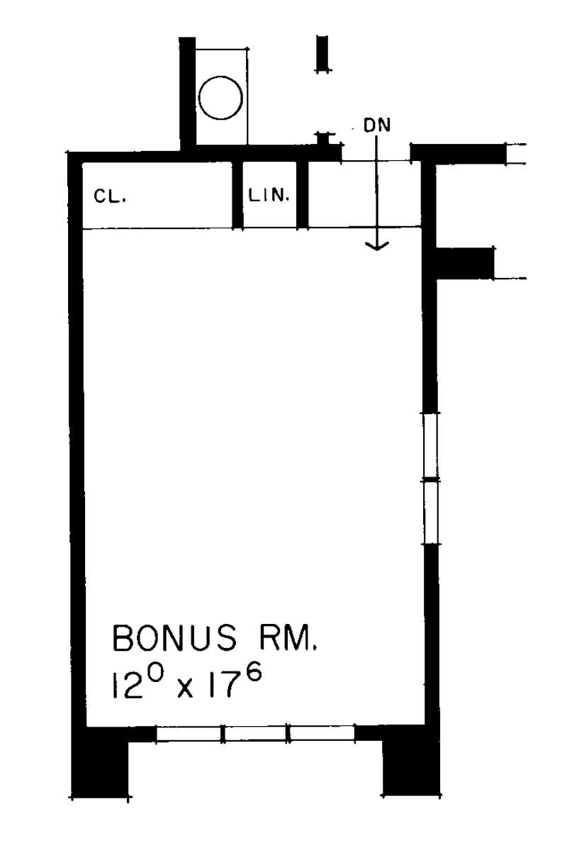 Floor Plan Bonus Room of Mediterranean Plan #137-1405
