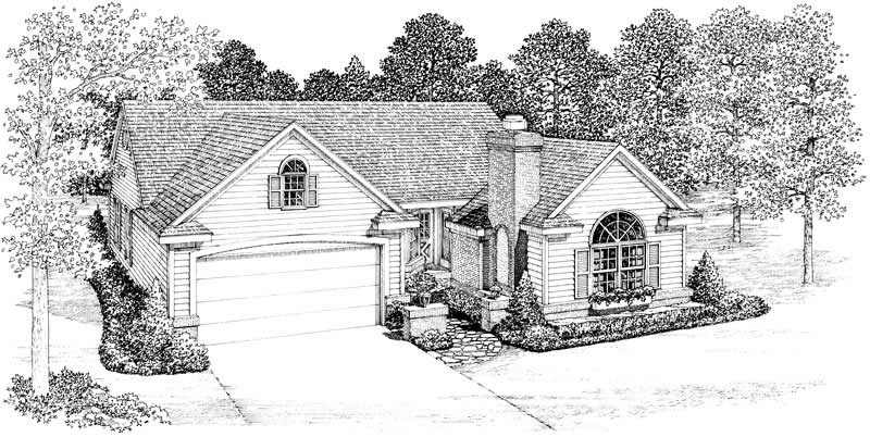 Home Plan Front Elevation of this 3-Bedroom,1414 Sq Ft Plan -137-1406