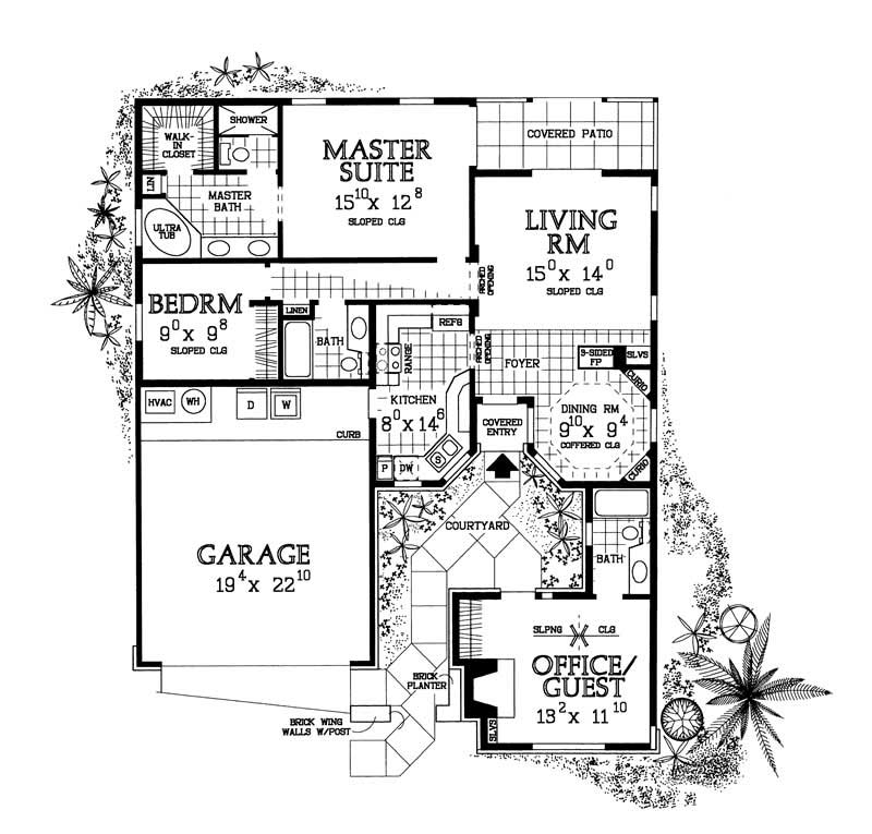 Floor Plan First Story of Country Plan #137-1406