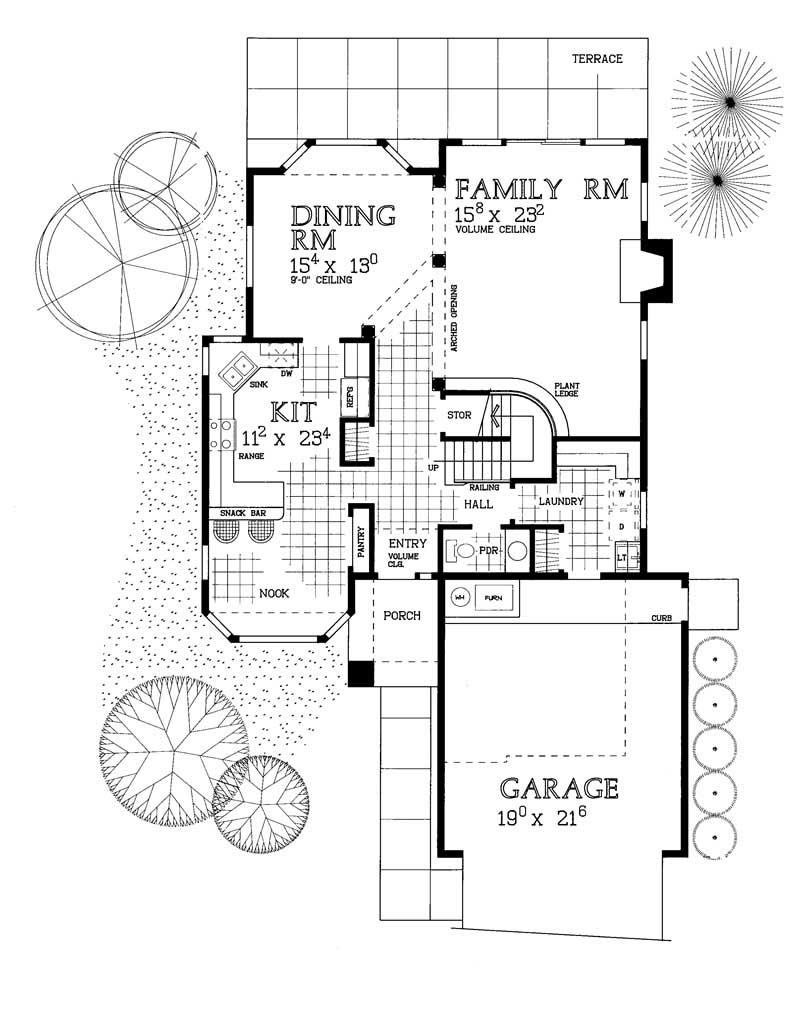 Floor Plan First Story of Traditional Plan #137-1407