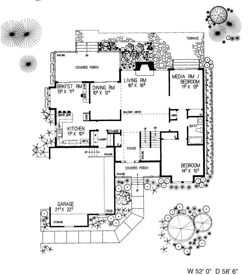 Floor Plan First Story of Victorian Plan #137-1408
