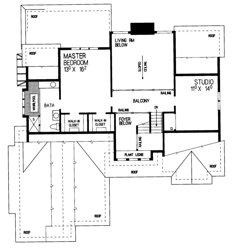 Floor Plan Second Story of Victorian Plan #137-1408