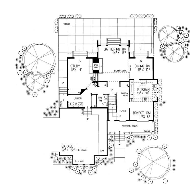 Floor Plan First Story of Victorian Plan #137-1409