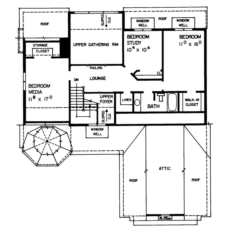 Floor Plan Second Story of Victorian Plan #137-1411