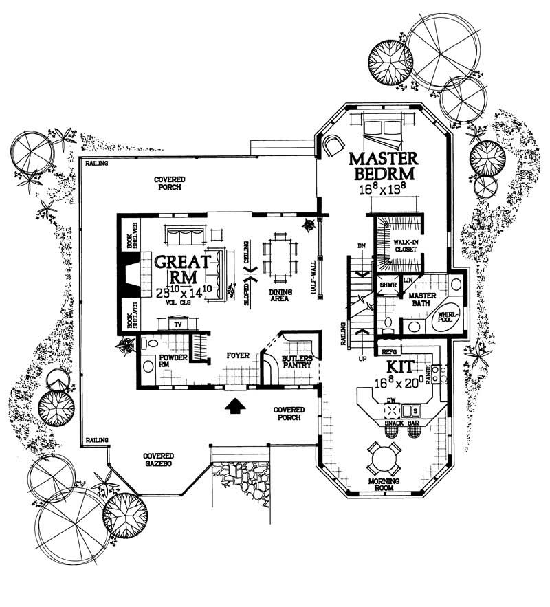 Floor Plan First Story of Victorian Plan #137-1417