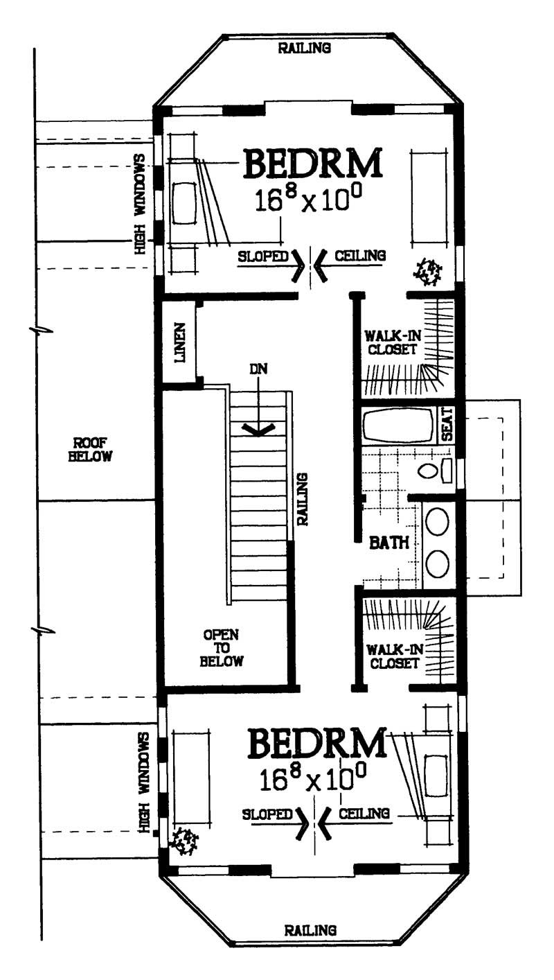 Floor Plan Second Story of Victorian Plan #137-1417