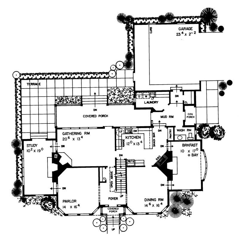 Floor Plan First Story of Victorian Plan #137-1418