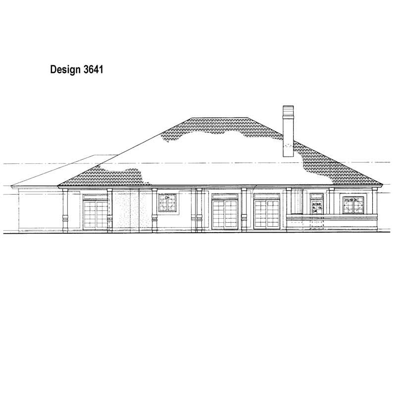 Home Plan Rear Elevation of this 4-Bedroom,2945 Sq Ft Plan -137-1419