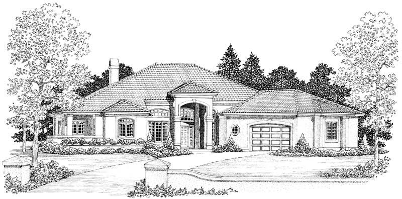 Home Plan Front Elevation of this 4-Bedroom,2945 Sq Ft Plan -137-1419