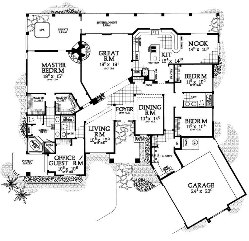 Floor Plan First Story of Contemporary Plan #137-1419