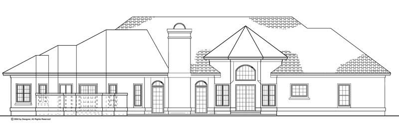 Home Plan Rear Elevation of this 4-Bedroom,2861 Sq Ft Plan -137-1420