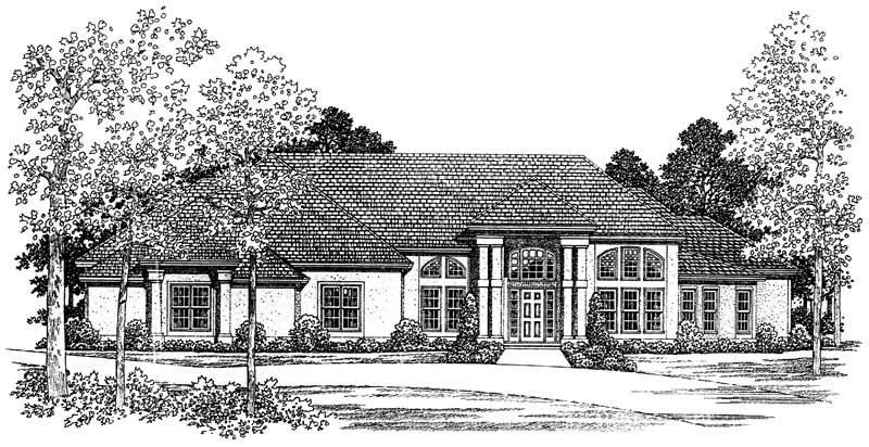 Home Plan Front Elevation of this 4-Bedroom,2861 Sq Ft Plan -137-1420