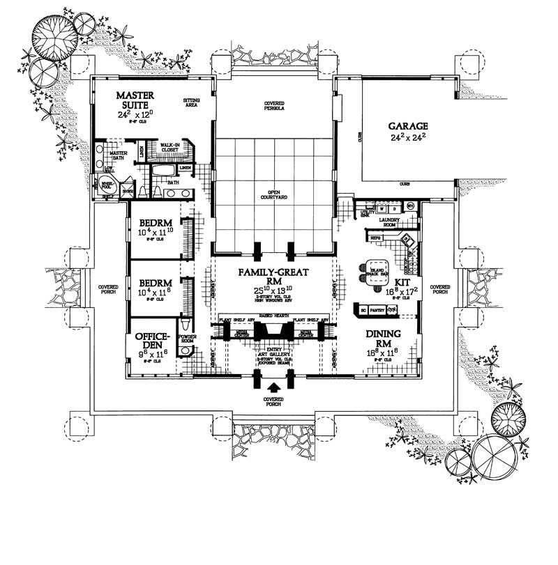 Floor Plan First Story of Modern Plan #137-1421