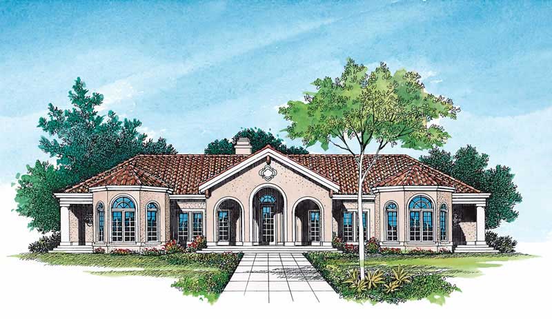 Home Plan Front Elevation of this 4-Bedroom,2831 Sq Ft Plan -137-1423