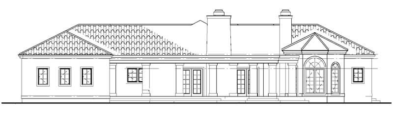 Home Plan Rear Elevation of this 4-Bedroom,2831 Sq Ft Plan -137-1423