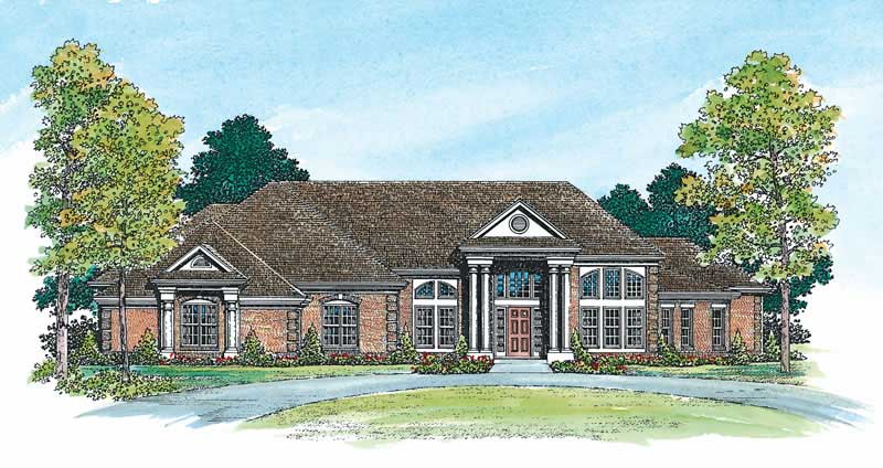 Home Plan Front Elevation of this 4-Bedroom,2946 Sq Ft Plan -137-1427