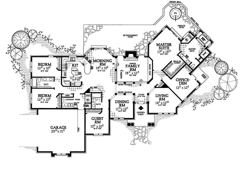 Floor Plan First Story of Colonial Plan #137-1427
