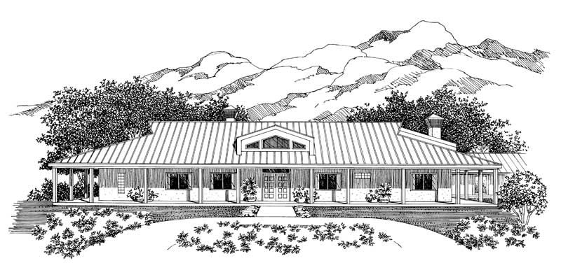 Home Plan Front Elevation of this 5-Bedroom,5024 Sq Ft Plan -137-1428