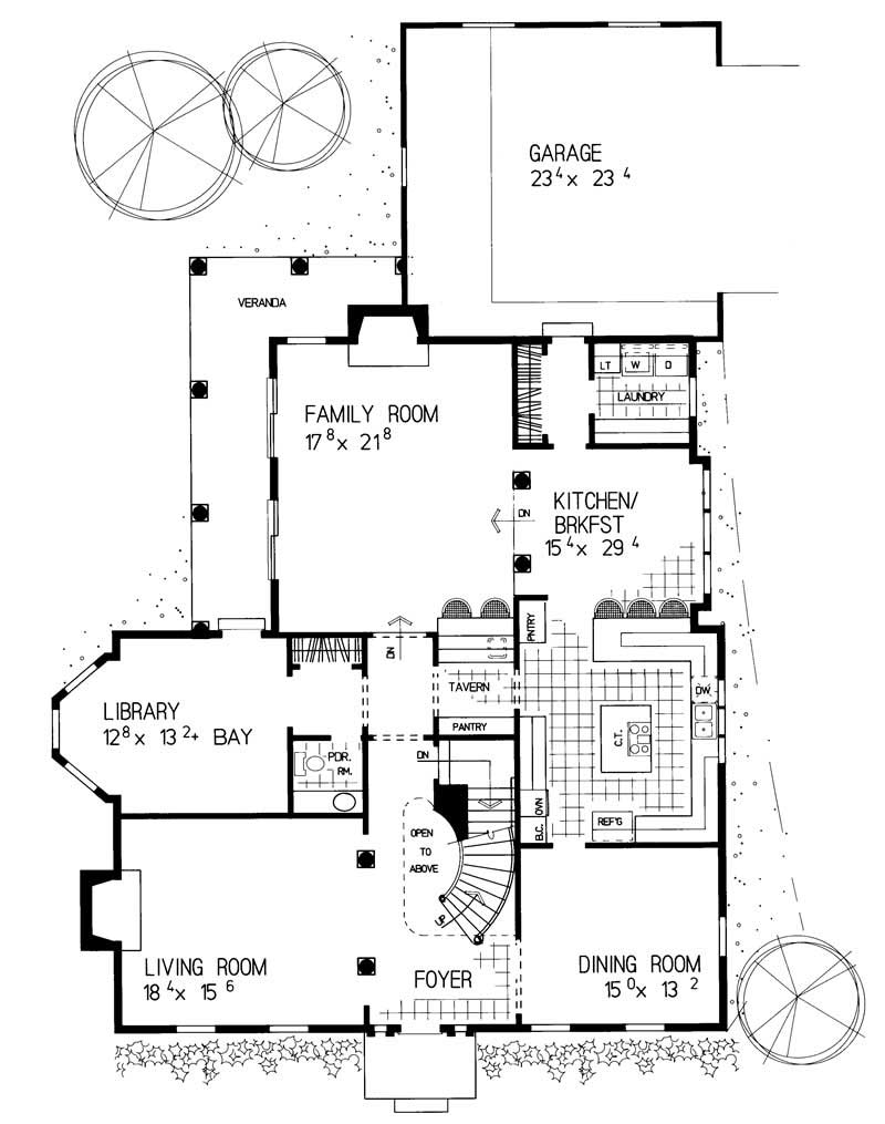 Floor Plan First Story of Colonial Plan #137-1430