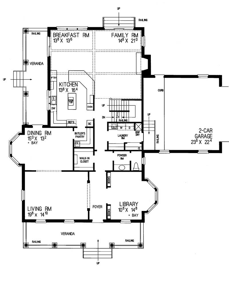 Floor Plan First Story of Country Plan #137-1431