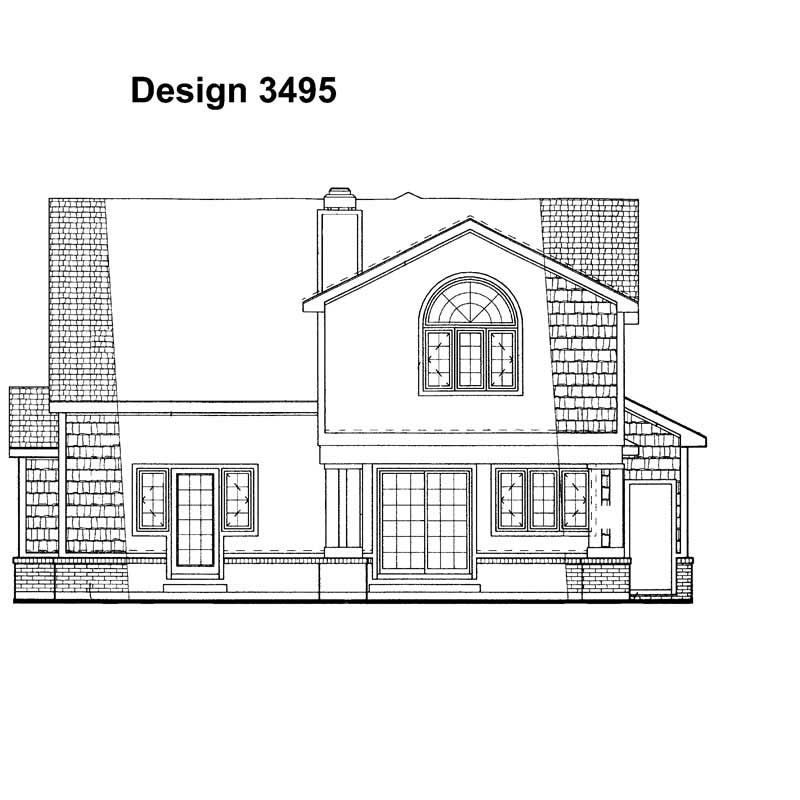 Home Plan Rear Elevation of this 4-Bedroom,2745 Sq Ft Plan -137-1432